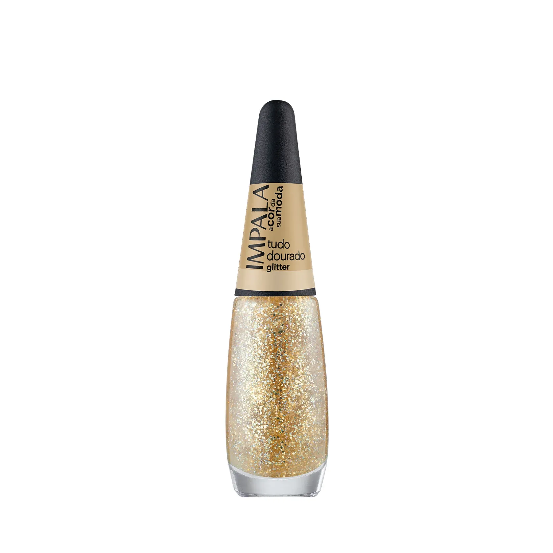 Esmalte Impala Glitter A Cor da Sua Moda Tudo Dourado